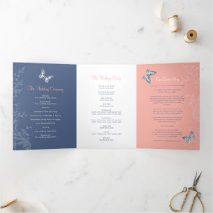 Programme Trois Volets Coral bleu papillon histoire d'amour mariage