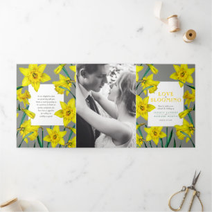 Programme Trois Volets Daffodiques de fleurs de printemps mariage jaune g