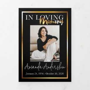 Programme Trois Volets Dans Loving Memory Gold Frame Black