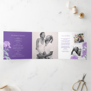 Programme Trois Volets Dessin de fleur violet de chrysanthème