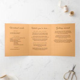 Programme Trois Volets Élégant simple Mariage de monogramme