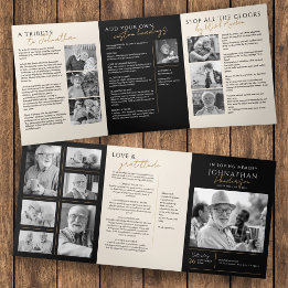 Programme Trois Volets En souvenir affectueux Moderne Élégant mémorial à 