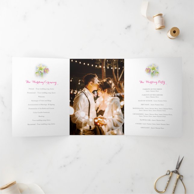 Programme Trois Volets Fleurs de hellébore de printemps à l'aquarelle mar (Intérieur)