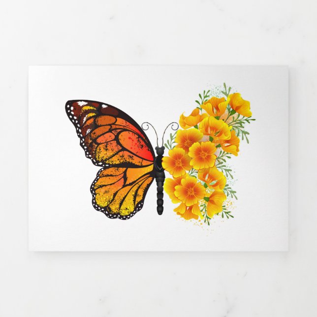 Programme Trois Volets Flower Butterfly with Yellow California Poppy (Page de couverture)