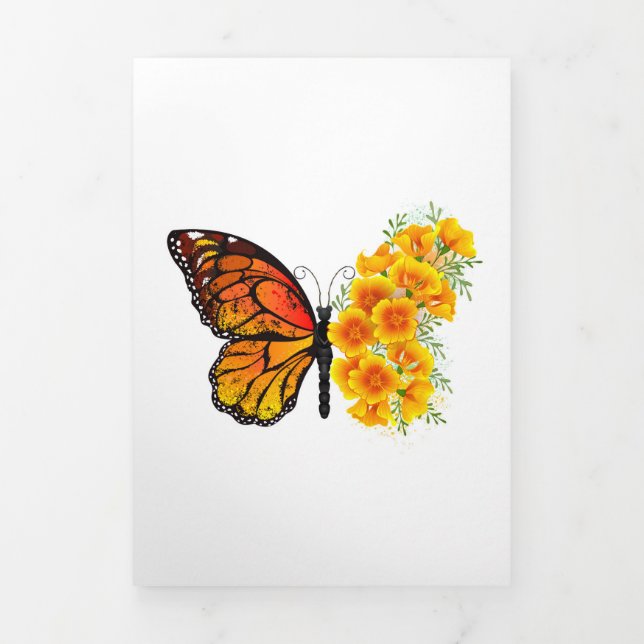 Programme Trois Volets Flower Butterfly with Yellow California Poppy (Page de couverture)