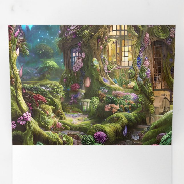 Programme Trois Volets Graphique de la forêt de Fairyland (Intérieur en premier)