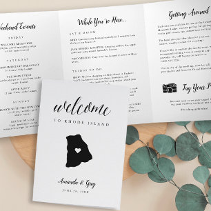 Programme Trois Volets Lettre de bienvenue du Mariage de Rhode Island