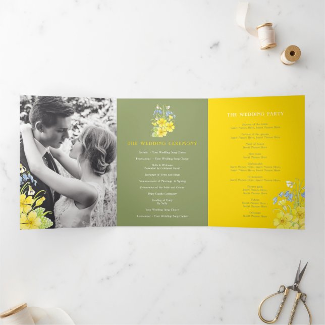 Programme Trois Volets Mariage blanc vert blanc pâle (Intérieur)