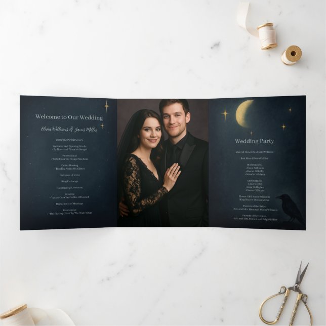 Programme Trois Volets Mariage de cimetière gothique d'Halloween (Intérieur)