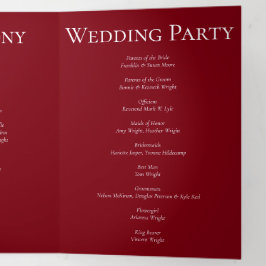 Programme Trois Volets Mariage gothique rouge et noir