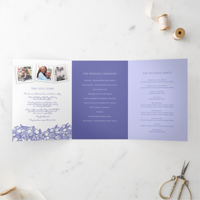 Programme Trois Volets monogramme tulips histoire dévouement mariage (Intérieur)