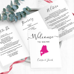 Programme Trois Volets N'importe quelle couleur Maine Map Mariage Bienven