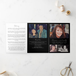 Programme Trois Volets Photo Memorial Funeral Celebration of Life Program