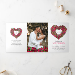 Programme Trois Volets Tulipes rouges coeur encre art amour histoire phot
