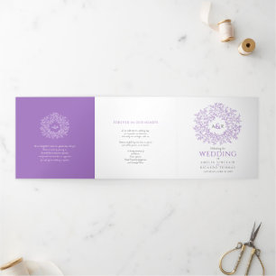 Programme Trois Volets Violet monogramme histoire d'art dévouement mariag