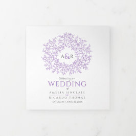 Programme Trois Volets Violet monogramme histoire d'art dévouement mariag