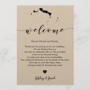 Programme Turks & Caicos Mariage Bienvenue Lettre & Itinérai