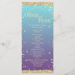 Programme Turquoise et violet rustique Ombre" Mariage