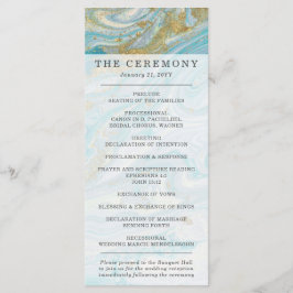Programme Turquoise & Gold Marble Swirl Agate Mariage de géo