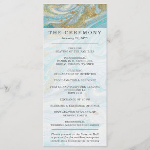 Programme Turquoise & Gold Marble Swirl Agate Mariage de géo