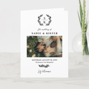 Programme Typographie Laurel Wreath Monogramme Mariage photo