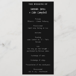 Programme Typographie manuscrite décontractée blanc et noir