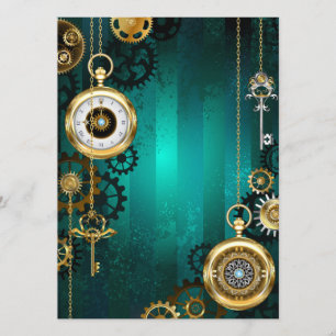 Programme Veille bijoux Steampunk sur un Arrière - plan vert