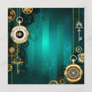 Programme Veille bijoux Steampunk sur un Arrière - plan vert