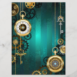 Programme Veille bijoux Steampunk sur un Arrière - plan vert