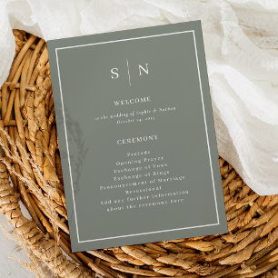 Programme Vert de taille minimale et chic avec Mariage front