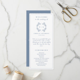 Programme Vintage de mariage de Monogramme