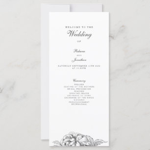 Programme vintage de mariage floral