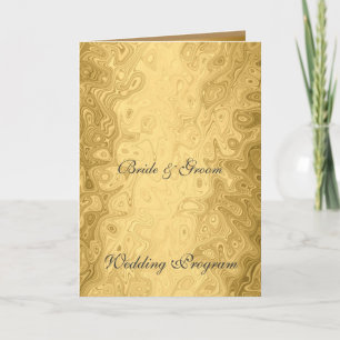 Programme vintage de mariage Gold