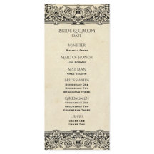 Programme vintage de mariage organisé