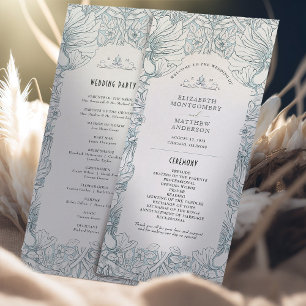 Programme vintage de mariage Pimpernel William Mor