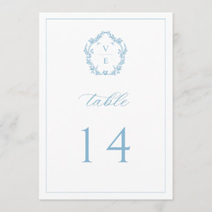 Programme Vintage Monogramme Crest Light Blue Table Numéro