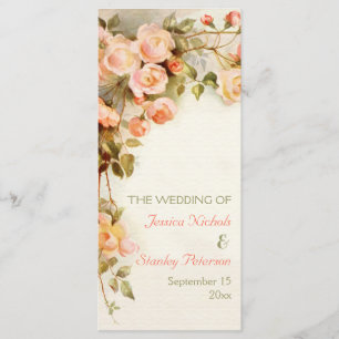 Programme Vintage romantique peinture de mariage rose progra