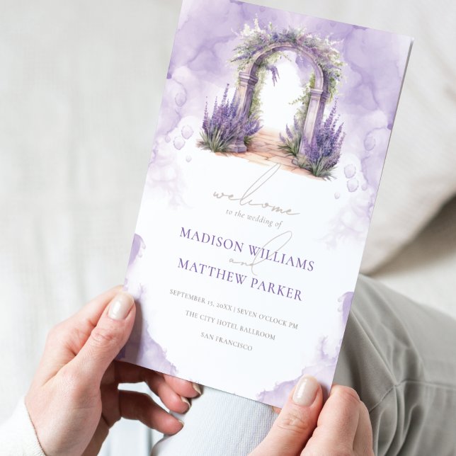 Programme Watercolor Lavender Garden Wedding (Créateur téléchargé)