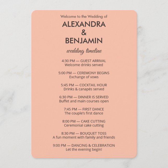 Programme Wedding Botanical Vintage | Elegant Wedding  (Devant)