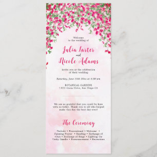 Programme Wedding shower forestier tropical des Bougainvilli