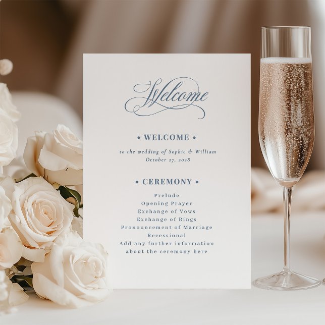 Programme White and Dusty Blue | Luxe Wedding Welcome (Créateur téléchargé)