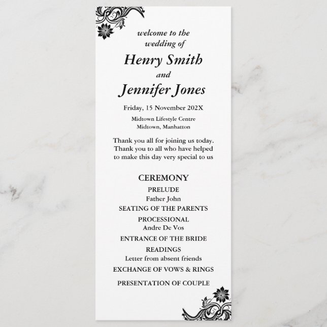 Programme White on Black Flat (Devant)