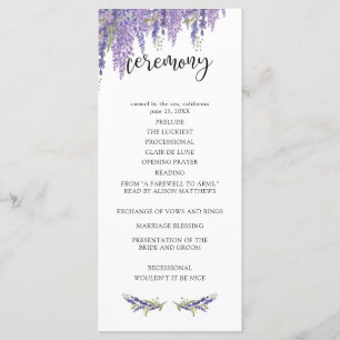 Programme Wisteria Tree Wedding Program