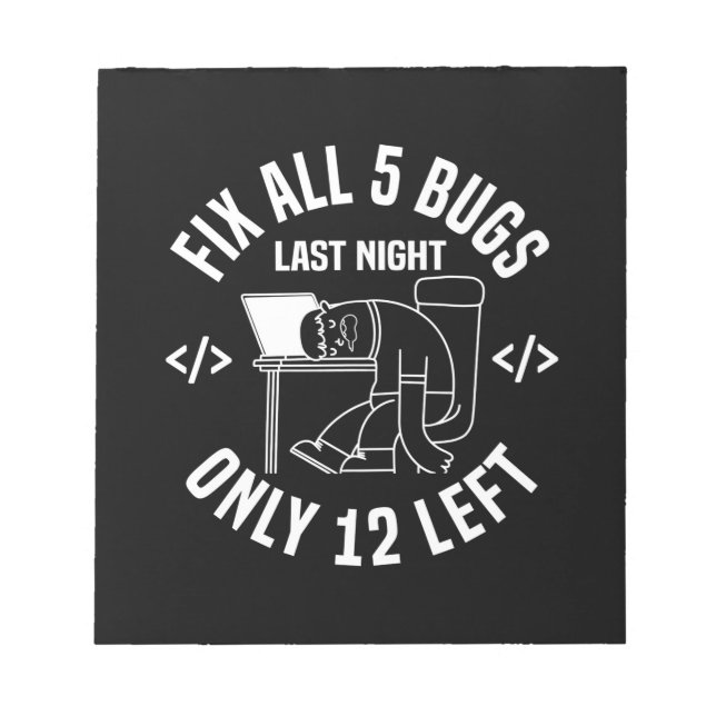 Programmer behebt alle 5 Fehler Notizblock (Vorderseite)