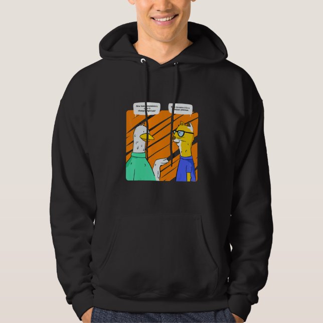 Programmer Cat and Goose  Geek  Computer Joke Hoodie (Vorderseite)