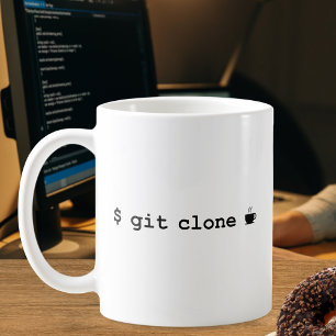 Programmer Coffee Tasse - Git Clone Coffee