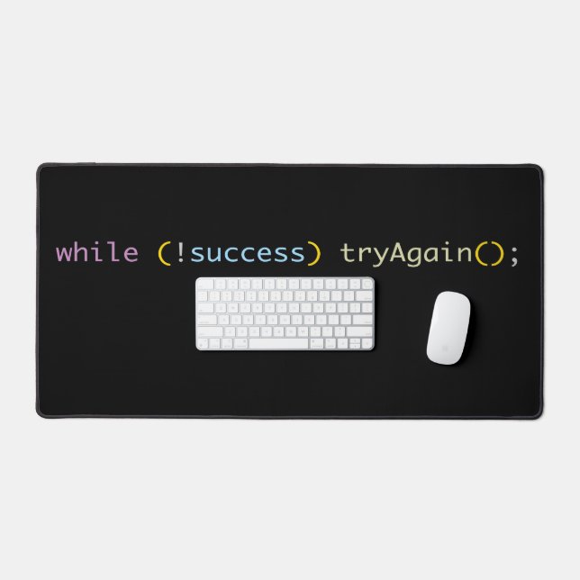 Programmer Developer Coding Humor Try Again Loop Schreibtischunterlage (Tastatur & Maus)