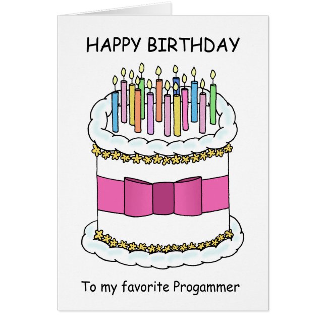 Programmer Happy Birthday Cartoon Cake (Vorne)
