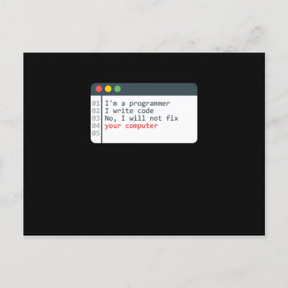 Programmer HTML Computer Coder Coding Programming  Postkarte