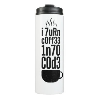 Programmer Humor – Coffee Into Code Thermosbecher